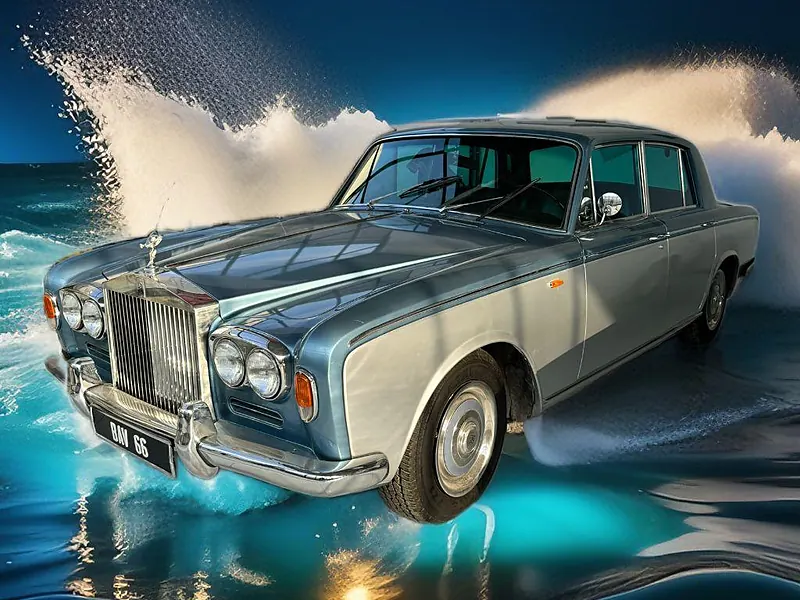 Silver luxury saloon for a wedding entry
